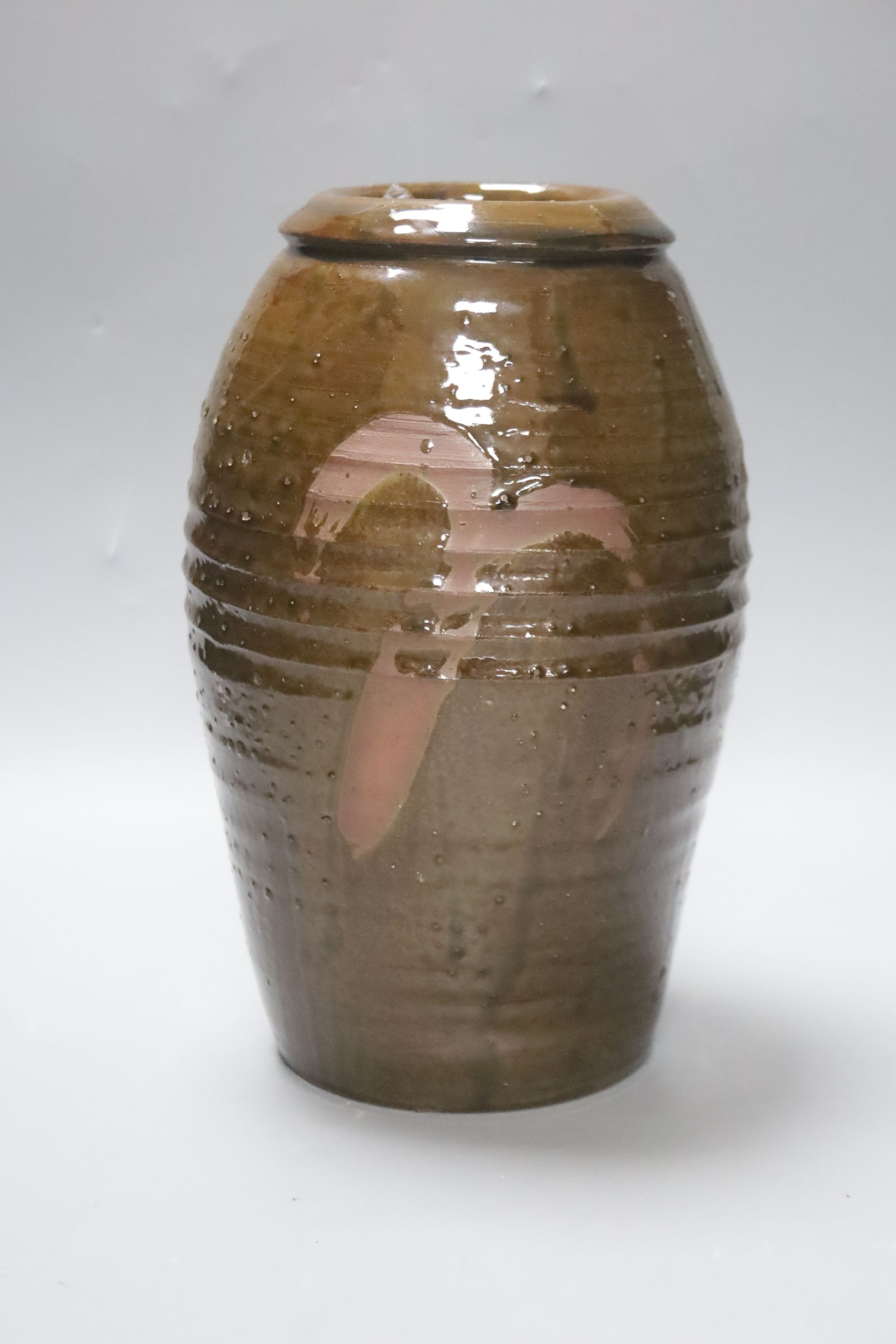 Jeremy Leach (b.1959), a slip decorated ovoid vase, 28cm
